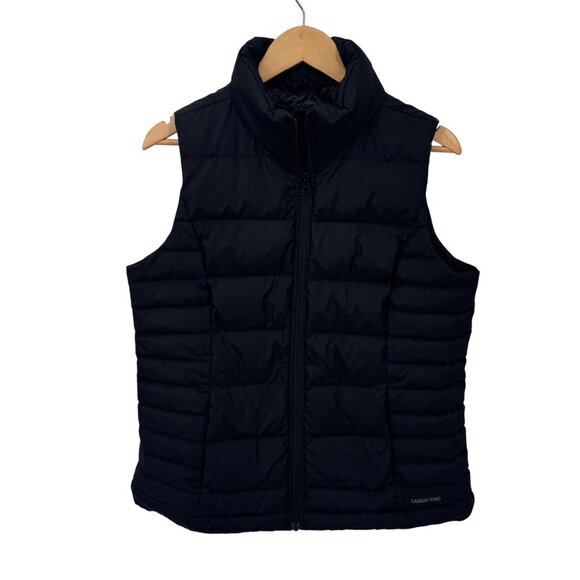 Lands' End Down Puffer Vest Womens Medium Tall 10-12 Black Polyester Pockets‎ - Picture 1 of 9